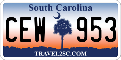 SC license plate CEW953