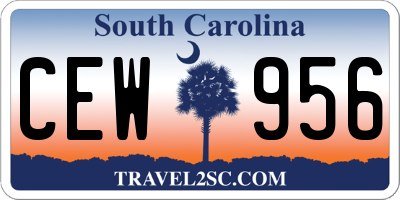SC license plate CEW956