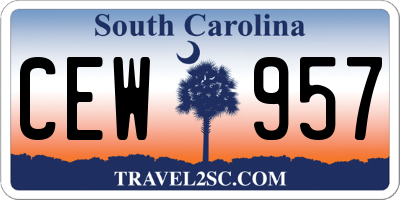 SC license plate CEW957