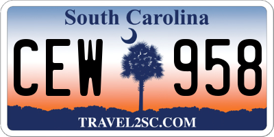 SC license plate CEW958