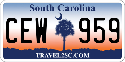 SC license plate CEW959