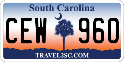 SC license plate CEW960