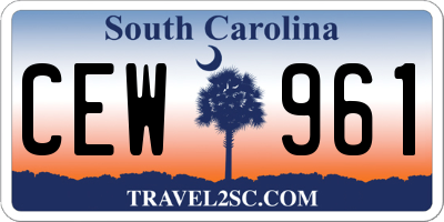 SC license plate CEW961
