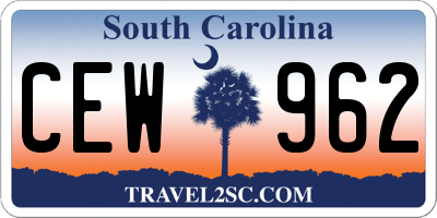 SC license plate CEW962