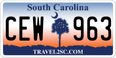 SC license plate CEW963