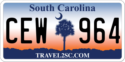 SC license plate CEW964