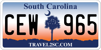 SC license plate CEW965