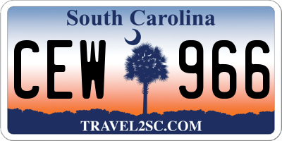 SC license plate CEW966