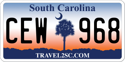 SC license plate CEW968