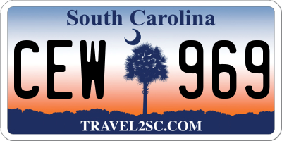 SC license plate CEW969