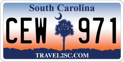 SC license plate CEW971