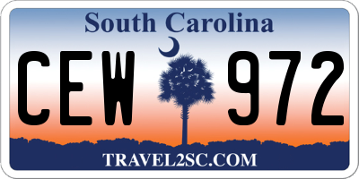 SC license plate CEW972