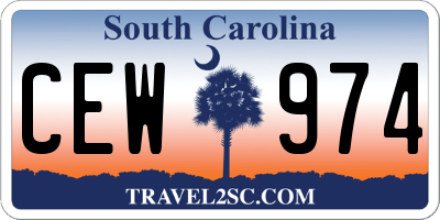 SC license plate CEW974