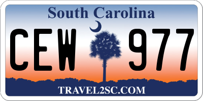 SC license plate CEW977