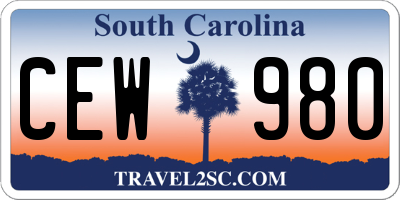 SC license plate CEW980
