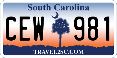 SC license plate CEW981