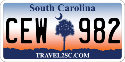SC license plate CEW982