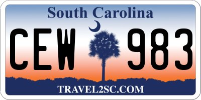 SC license plate CEW983