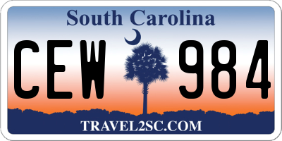 SC license plate CEW984