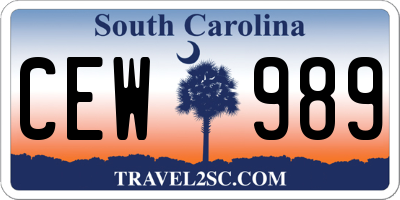 SC license plate CEW989