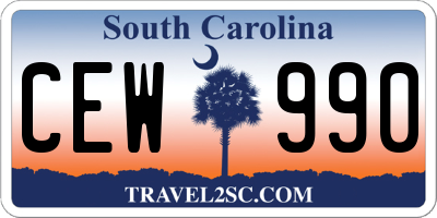 SC license plate CEW990