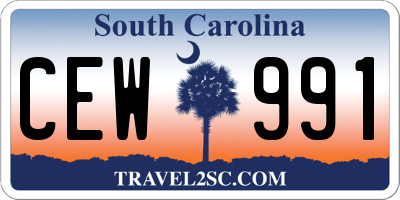 SC license plate CEW991