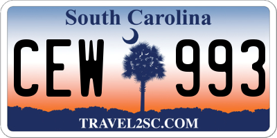 SC license plate CEW993