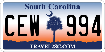 SC license plate CEW994