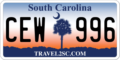 SC license plate CEW996