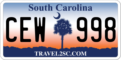 SC license plate CEW998