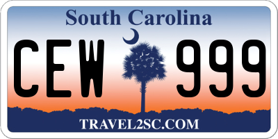 SC license plate CEW999