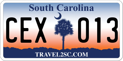SC license plate CEX013