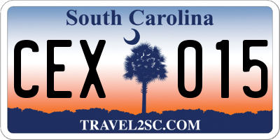 SC license plate CEX015