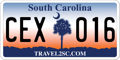 SC license plate CEX016
