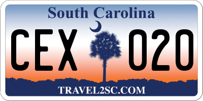 SC license plate CEX020