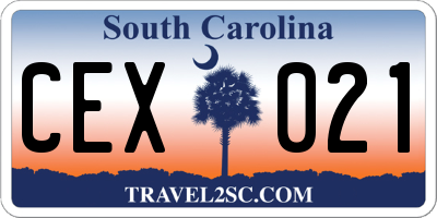 SC license plate CEX021