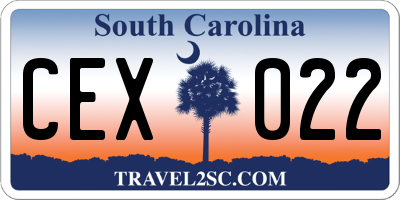 SC license plate CEX022