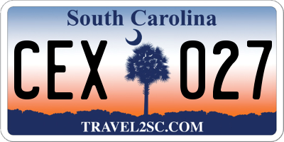 SC license plate CEX027