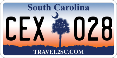 SC license plate CEX028