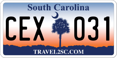 SC license plate CEX031