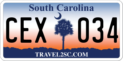 SC license plate CEX034