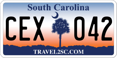 SC license plate CEX042