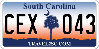 SC license plate CEX043