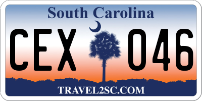 SC license plate CEX046