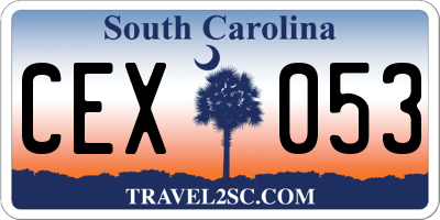 SC license plate CEX053