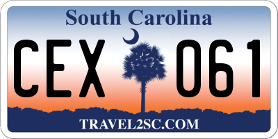 SC license plate CEX061