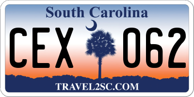 SC license plate CEX062