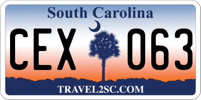 SC license plate CEX063