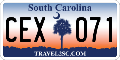 SC license plate CEX071