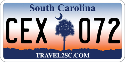 SC license plate CEX072